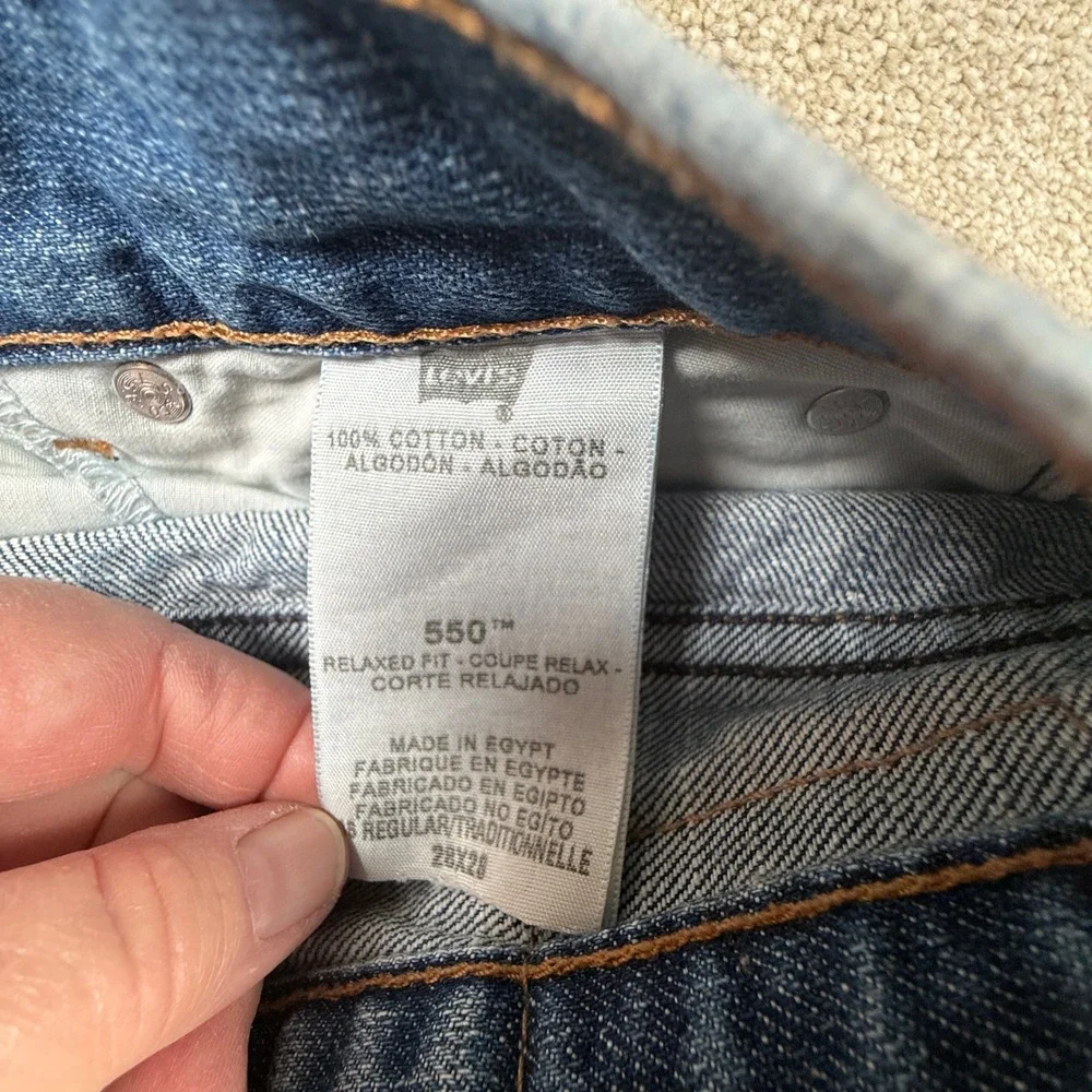 Levis 550 Relaxed Fit Boys Jeans Size 16 Reg Blue Denim Medium Wash 550-0216